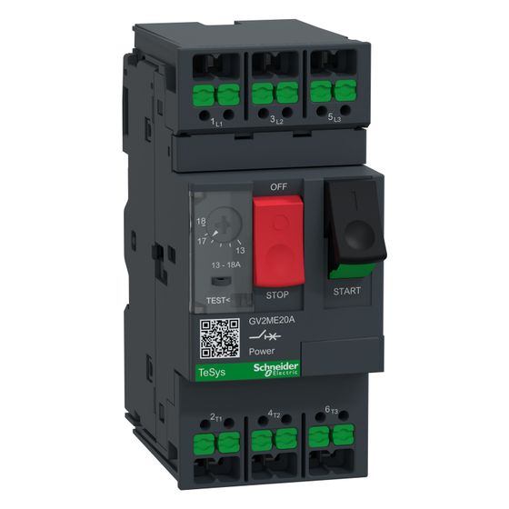 Schneider Electric Motor-Leistungsschalter TeSys Deca GV2ME20A, 13-18A, 3P, Dunkelgrau