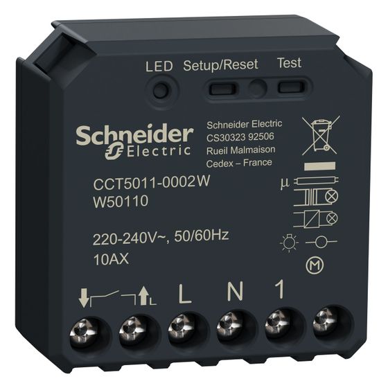 Schneider Electric Schaltaktor Wiser 1fach UP, 230V 10A 2.200W, Unterputz, Dunkelgrau