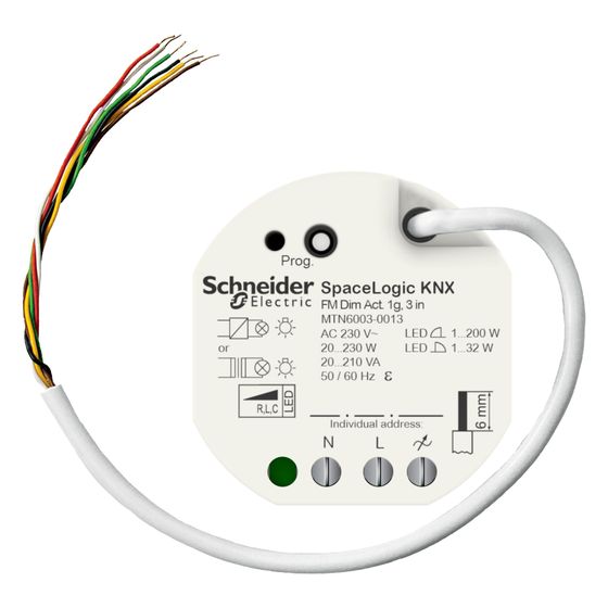 Schneider Electric Dimmaktor SpaceLogic KNX MTN6003-0013 Einbau, 230V, Weiß