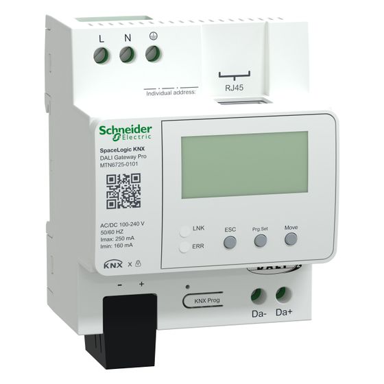 Schneider Electric DALI Gateway SpaceLogic KNX MTN6725-0101, 4 TE, Weiß