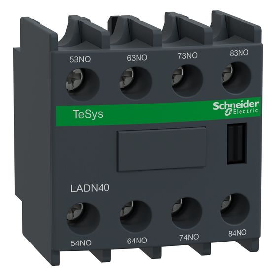 Schneider Electric Hilfsschalterblock TeSys Deca LADN40, 4 Schließer, 48x44x42mm, Dunkelgrau