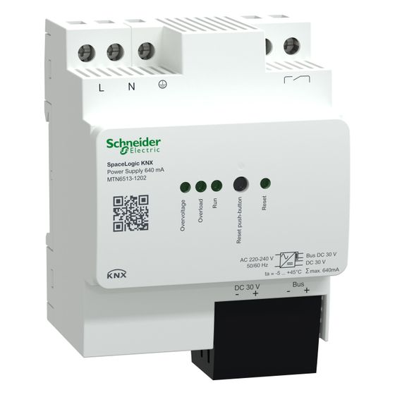 Schneider Electric Netzteil SpaceLogic KNX MTN6513-1202, 640mA, 90x72x65mm, Weiß