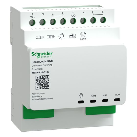 Schneider Electric Dimmaktor SpaceLogic KNX MTN6810-0102, 2-fach, 230V, REG, Weiß