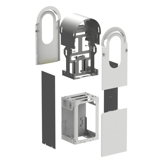 Schneider Electric Gehäuse EVlink Pro AC, 1360x390x355mm, Galvanisch verzinkt, Weiß/Hellgrau, EVA1RFKS2