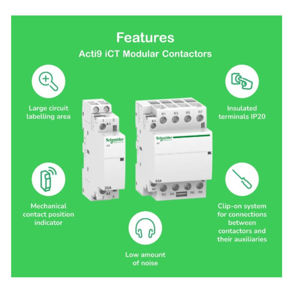 Schneider Electric Installationsschütz Acti9 iCT, 25A, 2S, 230-240V, Weiß... SE-A9C20732 3606480088575 (Abb. 5)