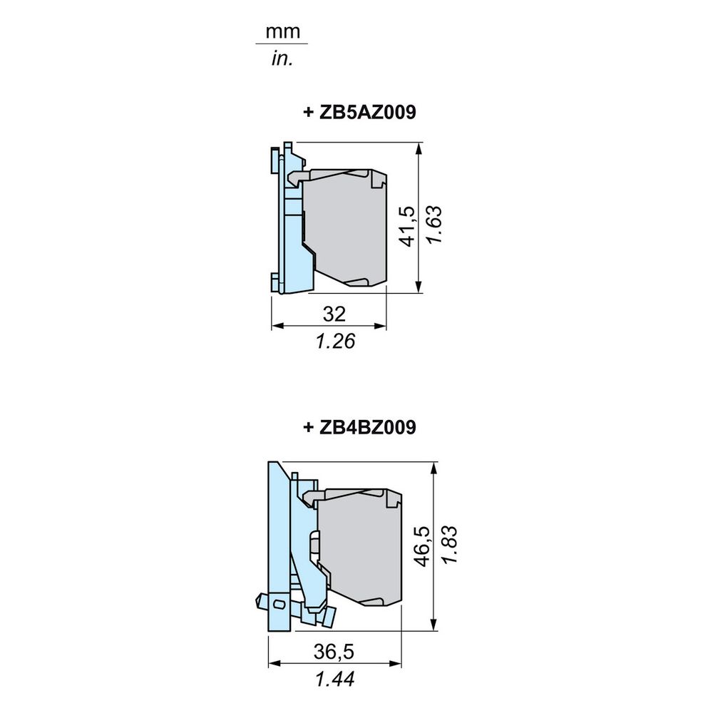 Schneider Electric Kontaktblock Harmony ZBE102, 1 Öffner, Schraubanschluss, Silberlegierung... SE-ZBE102 3389110089486 (Abb. 10)