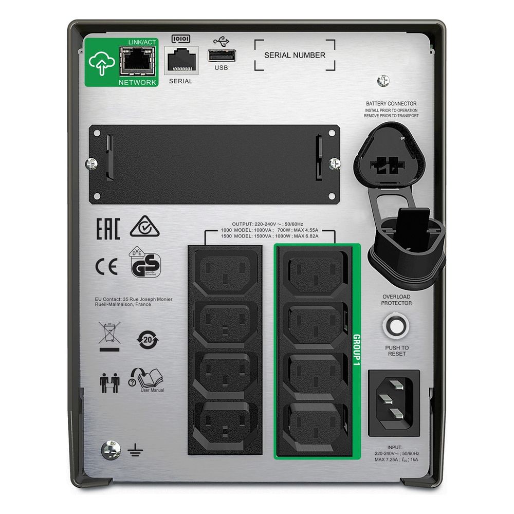 Schneider Electric Unterbrechungsfreie Stromversorgung Smart-UPS SMT1000IC, 1000VA, 700W, 230V, Schwar... SE-SMT1000IC  (Abb. 2)