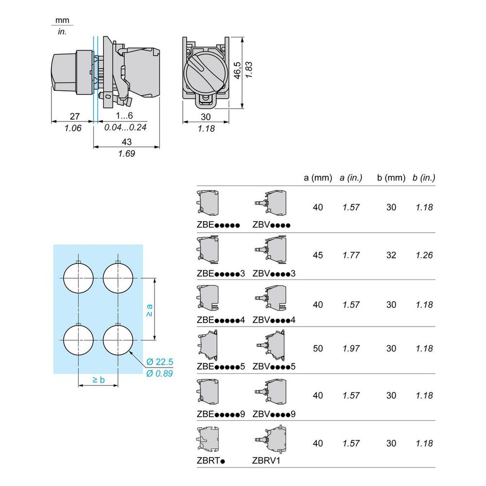Schneider Electric Wahlschalter Harmony XB4 XB4BD21, 1 Schließer, Metall, Schwarz, 1... SE-XB4BD21 3389110887075 (Abb. 11)