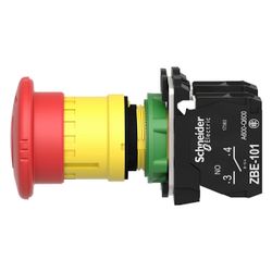 Schneider Electric Not-Aus-Taster Harmony XB5 XB5AS8445, 22,5mm, 1S+1Ö, Kunststoff, Rot... SE-XB5AS8445 3389110903720 (Abb. 1)