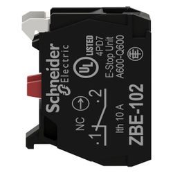 Schneider Electric Kontaktblock Harmony ZBE102, 1 Öffner, Schraubanschluss, Silberlegierung... SE-ZBE102 3389110089486 (Abb. 1)
