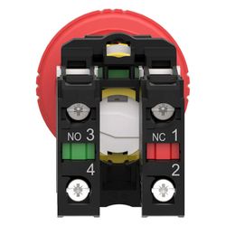 Schneider Electric Not-Aus-Taster Harmony XB5 XB5AS8445, 22,5mm, 1S+1Ö, Kunststoff, Rot... SE-XB5AS8445 3389110903720 (Abb. 1)