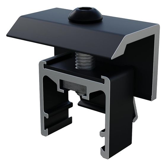 sflex Endhalter AK 25-40, 25-40mm, 50mm, Aluminium/Edelstahl, Schwarz