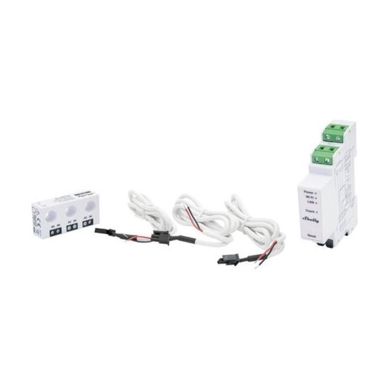 Shelly Energiezähler Pro 3EM 3CT63, 63A, DIN-Schiene, 4-Quadranten-Messung