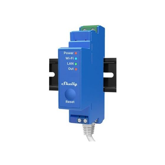 Shelly DIN-Schienen-Smart-Schalter Pro 1, 16A, 110-240VAC, LAN/Wi-Fi/Bluetooth