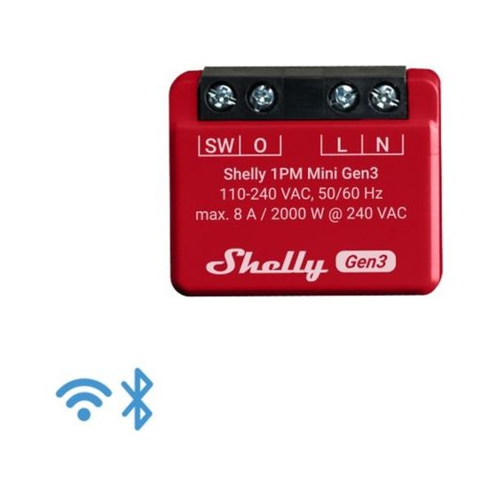 Shelly WLAN-Schalter Plus 1PM Mini Gen. 3, 240V 8A 2.000W