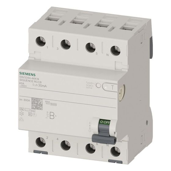Siemens FI-Schutzschalter Typ B+ 40A 30mA 4-polig 400V 5SV33444KK14