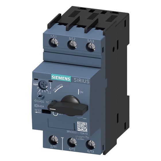 Siemens Leistungsschalter SIRIUS 3RV2021-1DA10 S0 2,2-3,2A 100kA IP20 97x45x97mm