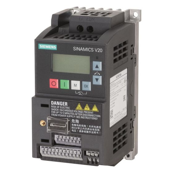 Siemens Frequenzumrichter SINAMICS V20 0,37kW 1AC 200-240V 6SL3210-5BB13-7UV1
