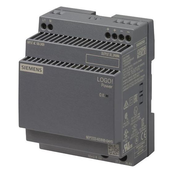 Siemens Stromversorgung LOGO!POWER 6EP3333-6SB00-0AY0, 24 V, 4 A, 96 W, 90x72x53mm, IP20
