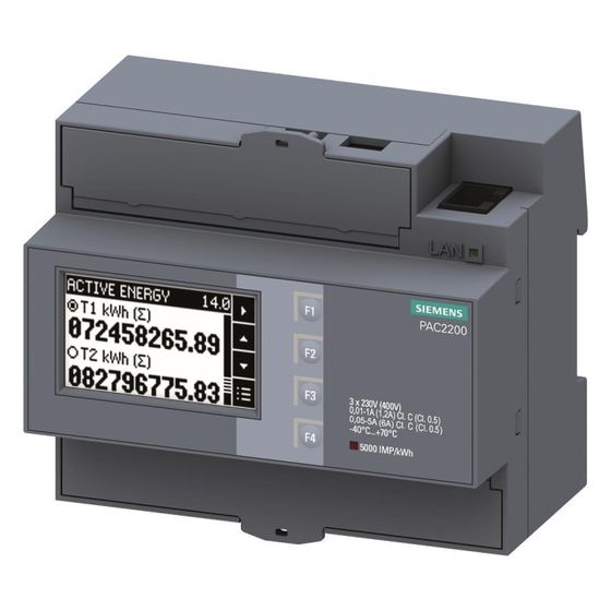 Siemens SENTRON Messgerät 7KM PAC2200 elektronisch 6TE Modbus Zweitarif 100A IP40 7KM2200-2EA30-1EA1