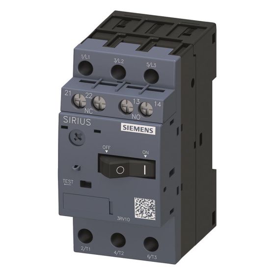 Siemens Motorschutzschalter 3RV1011-0GA15 0,45-0,63A mit Hilfsschalter Schraubanschluss 90x45x75mm
