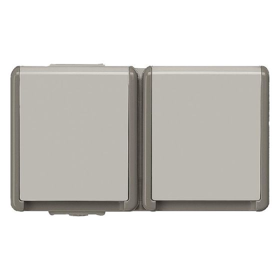 Siemens DELTA Flächenprogramm 2fach Schutzkontaktsteckdose mit Klappdeckel IP44 16A 250V Grau 151x66x54mm 5UB4722