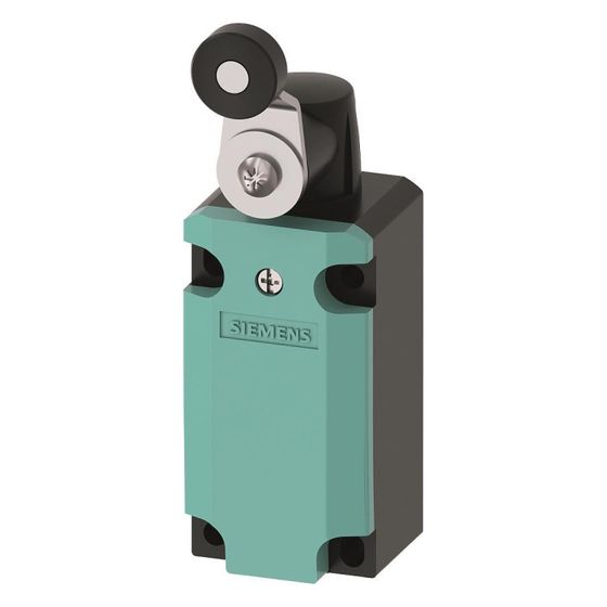Siemens SIRIUS Positionsschalter 3SE51120CH01 40mm Metallgehäuse 1S/1Ö Sprungschaltglied Schwenkhebel Kunststoffrolle 19mm