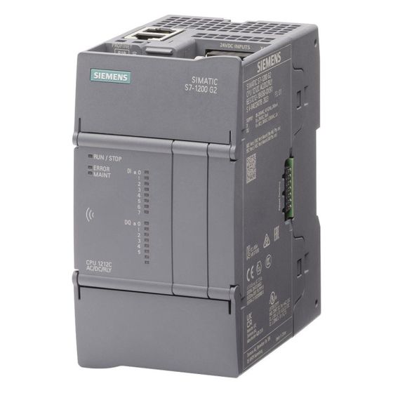 Siemens SIMATIC S7-1200 CPU 1212C DC/DC/Relais kompakt 8 digitale Eingänge 6 Relaisausgänge 70x125x100mm 6ES7212-1HG50-0XB0