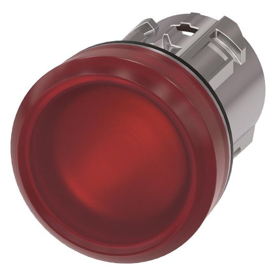 Siemens Leuchtmelder rund rot hoch glatt 22,3mm Frontring schwarz IP67/IP69K 3SU10516AA200AA0