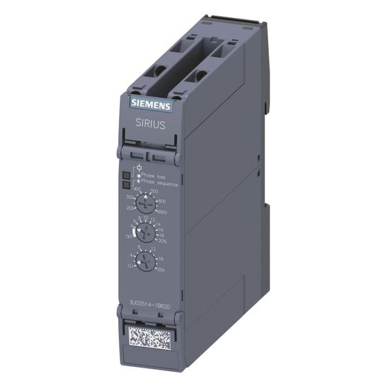 Siemens Netzüberwachungsrelais 3UG5514-1BR20 analog Phasenausfall Asymmetrie Unterspannung 2 Wechsler 22,5x100x90mm