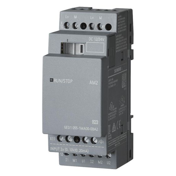 Siemens LOGO! AM2 Erweiterungsmodul 12/24V 2 Analogeingänge 90x35,5x58mm 6ED10551MA000BA2