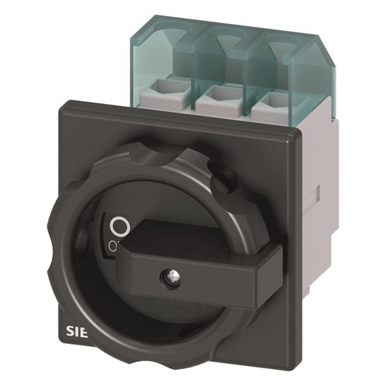 Siemens Hauptschalter 3LD22030TK51 3-polig 32A 12kW IP65 kurzer Drehgriff schwarz 4-Loch-Frontbefestigung