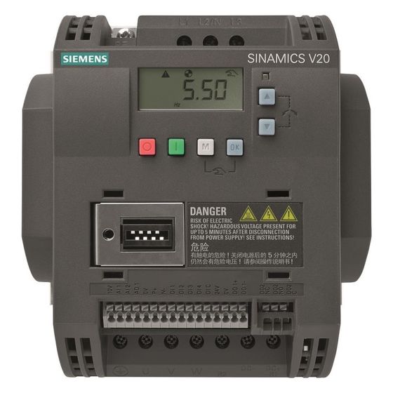 Siemens Frequenzumrichter SINAMICS V20 1,1kW 3AC 380-480V 166x90x145,5mm 6SL32105BE211CV0
