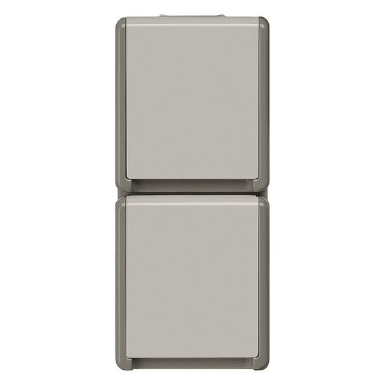 Siemens DELTA Flächenprogramm 2-fach Steckdose mit Klappdeckel IP44 16A 250V Kunststoff Lichtgrau 5UB4723