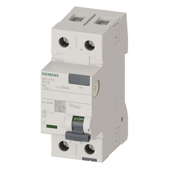 Siemens FI-Schalter 5SV3 Typ A 16A 10mA 1+N-pol 2TE 230V 5SV31116