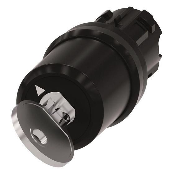 Siemens Schlüsselschalter CES 22,3mm 2 Schaltstellungen verrastend Frontring Kunststoff Schwarz IP67/IP69K 3SU10005BF010AA0