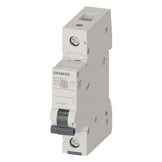 Siemens Leitungsschutzschalter 5SL61057 C 0,5A 1-polig 6kA 230/400V 1TE