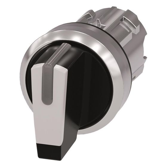 Siemens Knebelschalter 3SU10522BL600AA0, 3 Schaltstellungen, 22,3mm, Metall, Weiß
