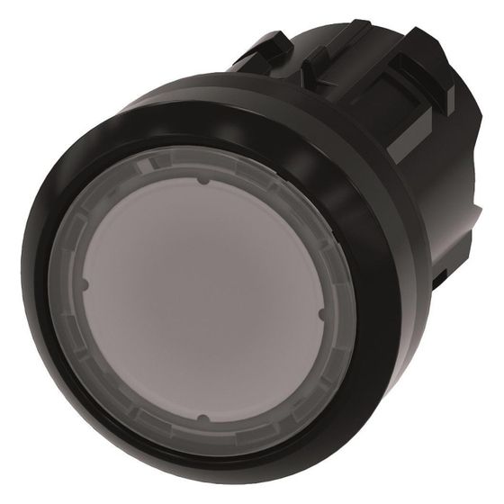 Siemens Leuchtdrucktaster 3SU1001-0AB70-0AA0 flach rund 22,3mm farblos Frontring Kunststoff schwarz