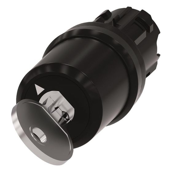 Siemens Schlüsselschalter 3SU1000-5BC01-0AA0 2 Schaltstellungen tastend Frontring Kunststoff schwarz IP67/IP69K 22,3mm