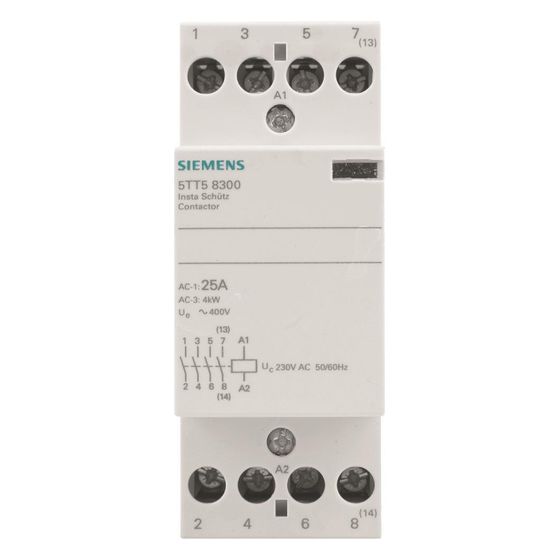 Siemens Insta Schütz 5TT58300 4 Schließer 25A 230V AC 2TE IP20 5TT5830-0