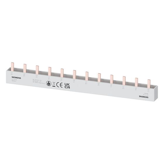 Siemens Sammelschiene 5ST3708 3-phasig 214mm 16mm2 12TE für 4 Geräte Stift