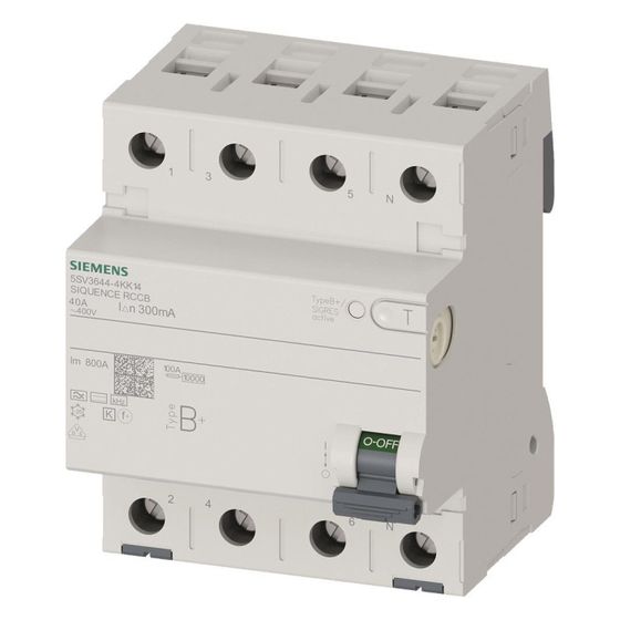 Siemens FI-Schutzschalter Typ B+ 40A 300mA 4-polig 400V 72x90x70mm 5SV36444KK14