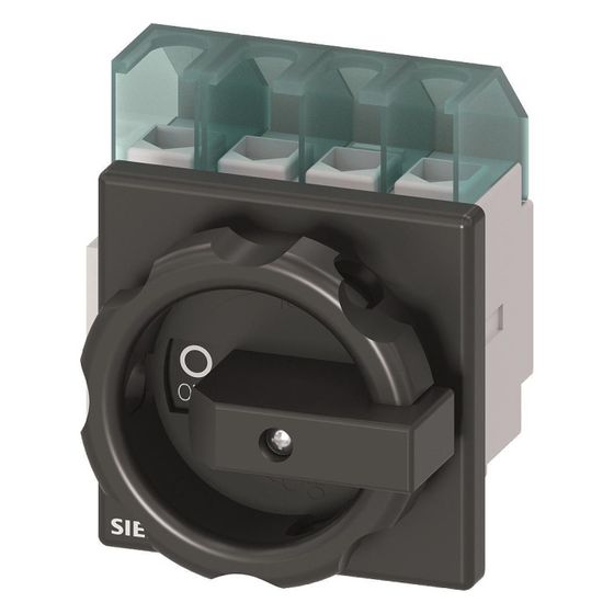 Siemens Hauptschalter 4-polig 32A 12kW IP65 Frontbefestigung 4-Loch schwarz 3LD22031TL51
