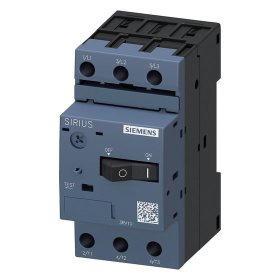 Siemens Leistungsschalter 3RV1011-1CA10 Baugröße S00 3-polig 2,5A 690V 0,75kW IP20 90x45x75mm