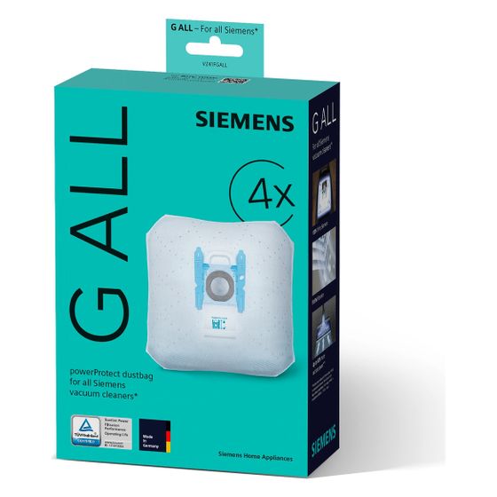 Siemens Staubsaugerbeutel VZ 41FGALL Vlies 4er-Pack inkl. Micro-Hygienefilter