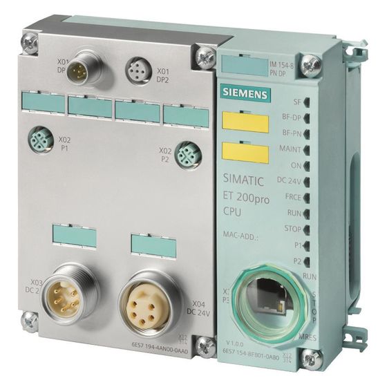 Siemens SIMATIC DP IM 154-8F PN/DP CPU 512KB für ET 200 pro 135x130x65mm 6ES7154-8FB01-0AB0