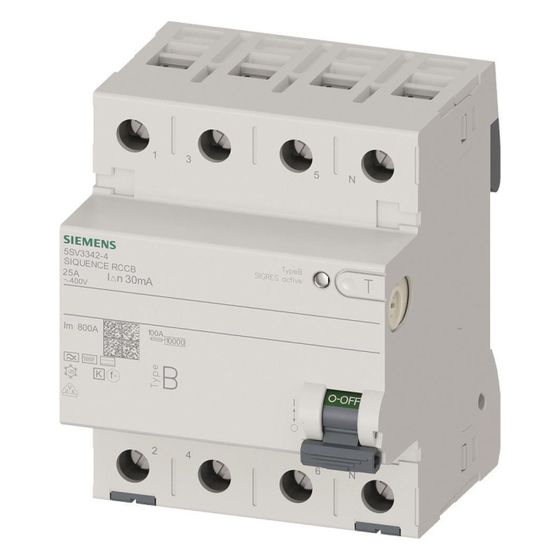 Siemens FI-Schalter Typ B 25A 4-polig 30mA 400V 4TE 5SV3342-4