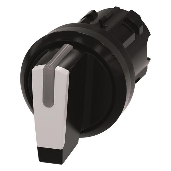 Siemens Knebelschalter 3SU1002-2BM60-0AA0 beleuchtbar 3 Schaltstellungen 22,3mm Kunststoff schwarz/weiß
