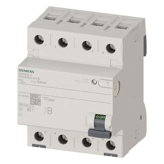 Siemens FI-Schutzschalter 5SV3646-4 Typ B 63A 300mA 4-polig 4TE 400V 5SV3646-4